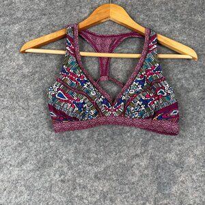 Prana Multicolor Print Racerback Performance Sports Bra Women's Size XS